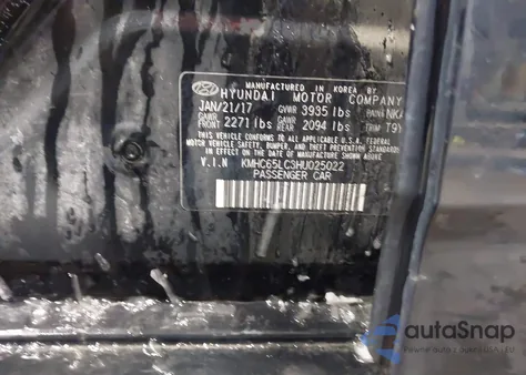 2017 Hyundai Ioniq Hybrid Blue z USA, uszkodzony, nr VIN KMHC65LC3HU025022